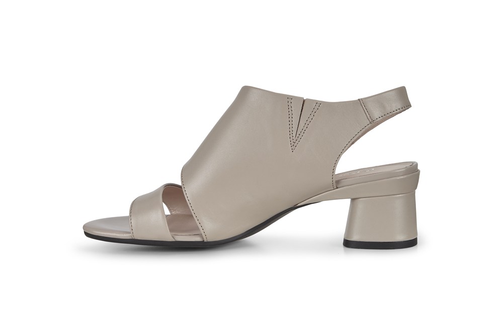 Womens Sandals - ECCO Elevate 45 Block Heel - Grey - 3182HOTCQ